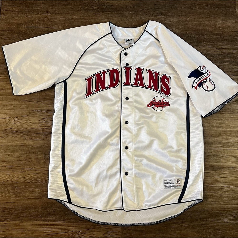 Vintage Dynasty‎ MLB Cleveland Indians White Jersey Size XL E17